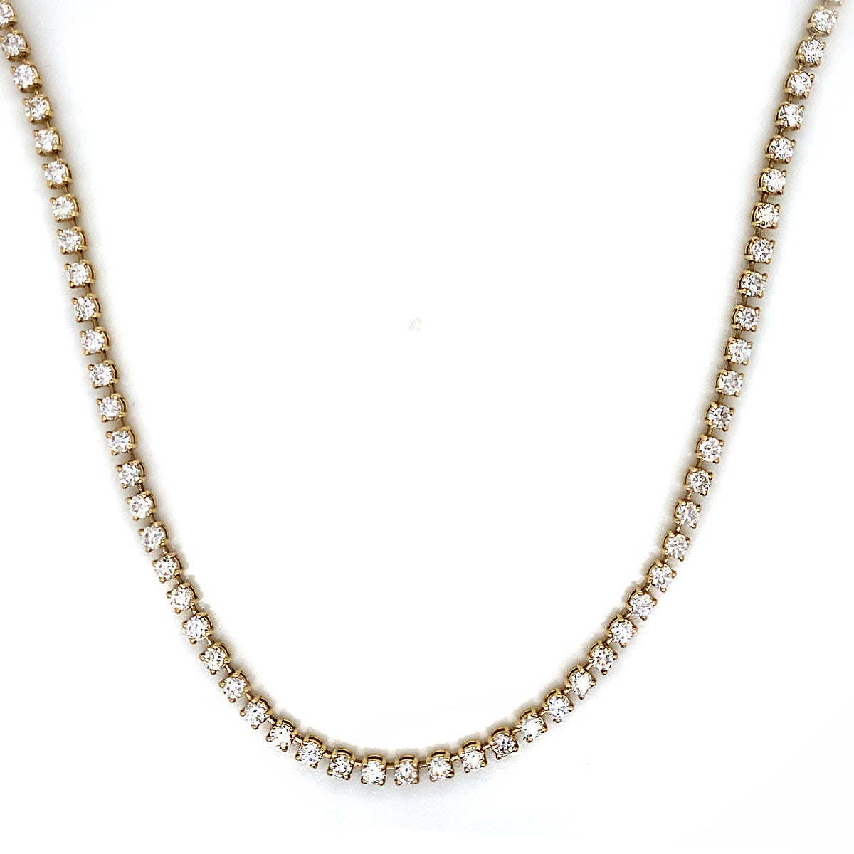 Yellow Gold Tennis Necklace Blauweiss Berkowitz Jewelers