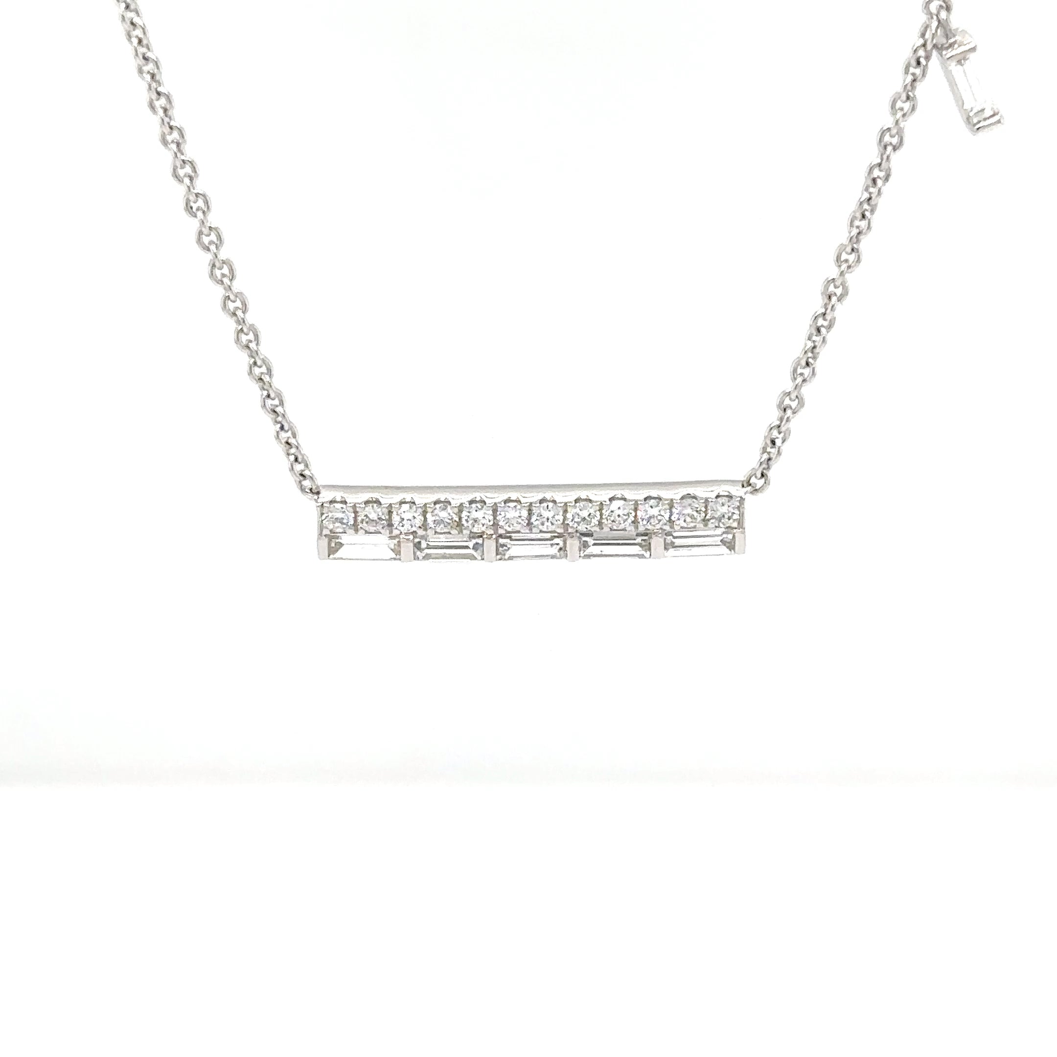 Baguette Diamond Bar Necklace