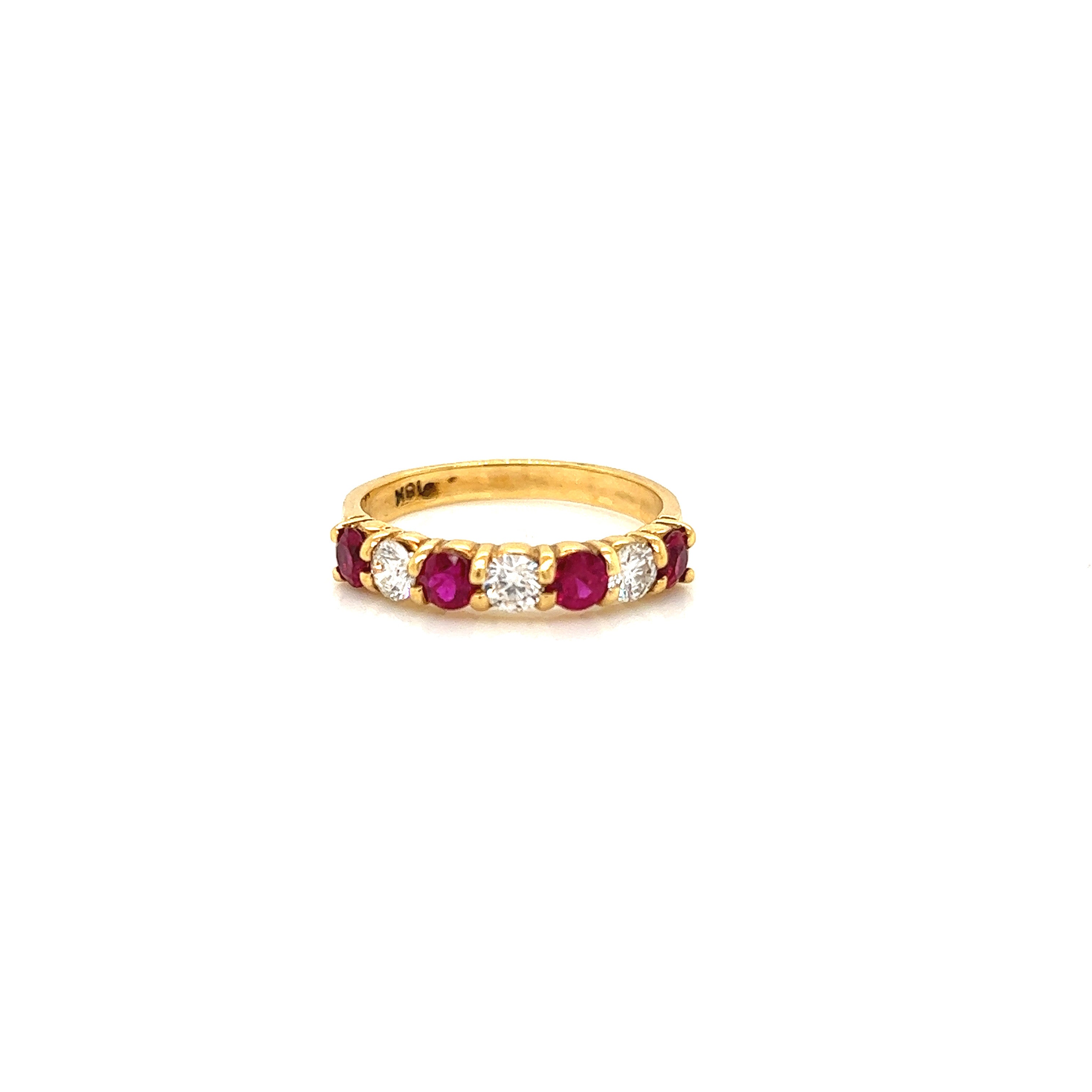 7-Stone Ruby and Diamond Band (1.00 ct)