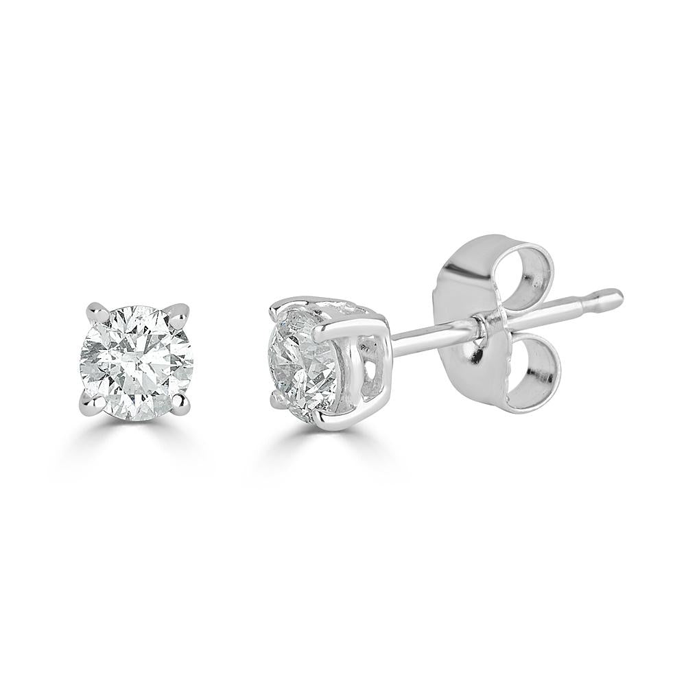 Diamond Stud Earring in 14k White Gold (0.50ct t/w)