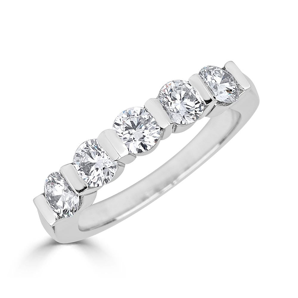 Diamond Bar Set Ring in Platinum (1ct t/w) – Blauweiss Berkowitz Jewelers